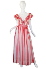 Spring 1980 Documented Christian Dior Striped Silk Gown