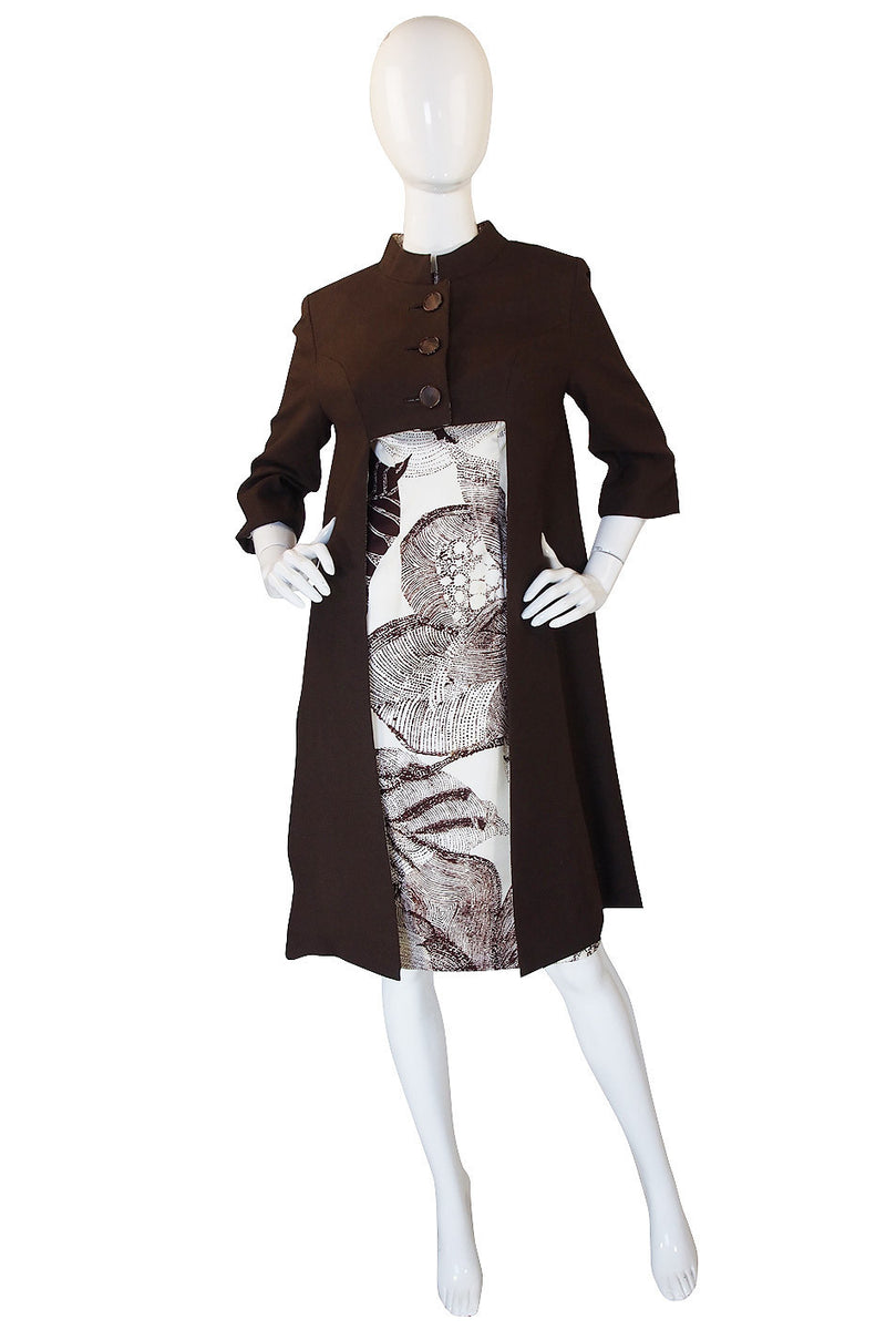 1960s Rayon Print Dress & Unusual Jacket