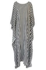 F/W 2016 Jaline "Martina" Custom Striped Silk Black and White Caftan