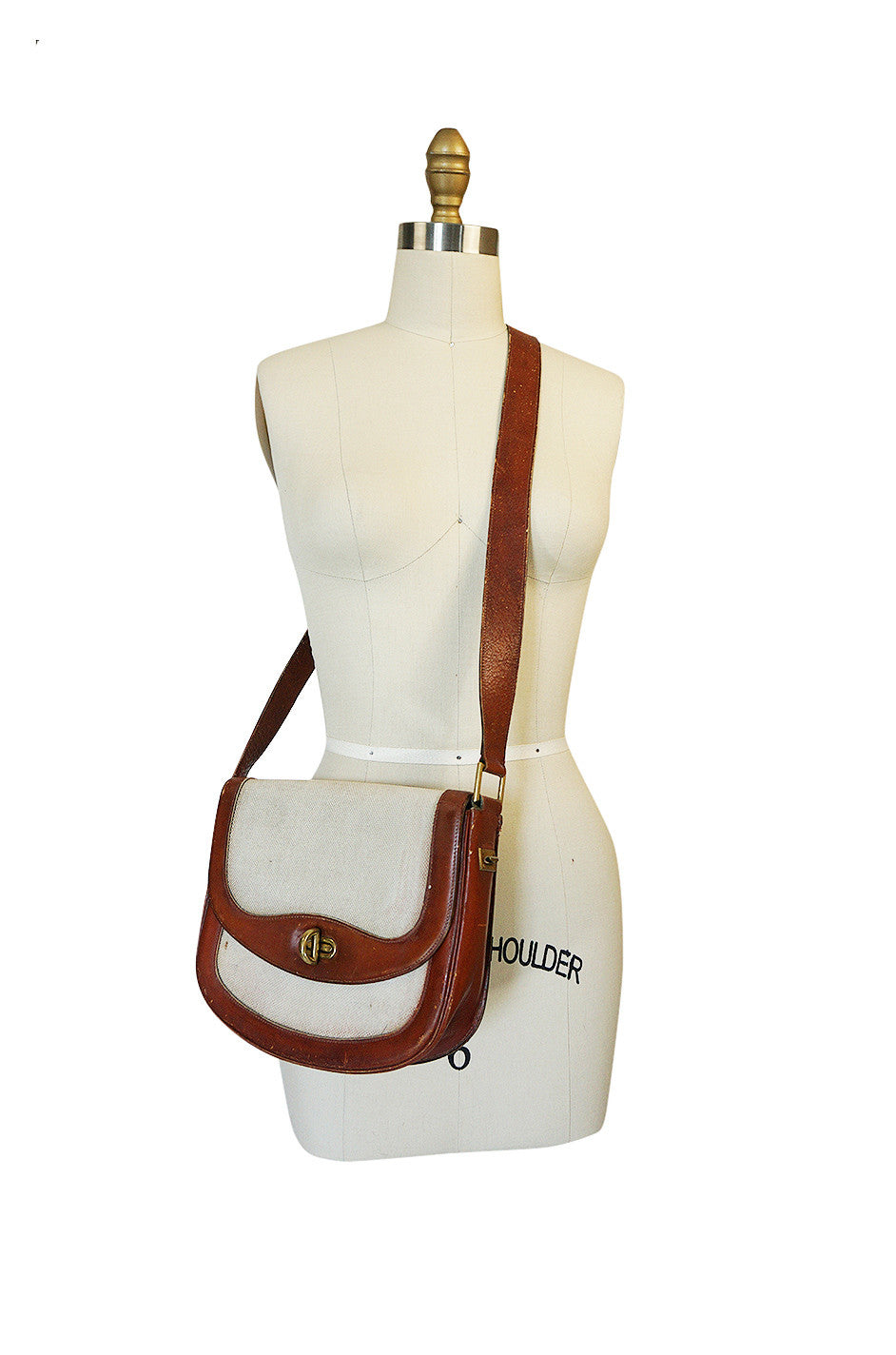 Vintage Bally Shoulder Bag / Clutch / Cross Body Ivory 