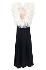 Fall 1987 James Galanos Extreme Ruffled Swiss Dot & Silk Dress