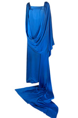 Fall 1978 Christian Dior Haute Couture Silk Satin Caped Sleeve Dress