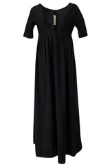 1960s Rudi Gernreich for Harmon Knits Deep Front Plunge Black Dress