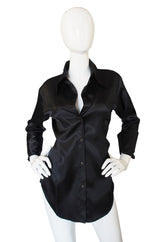 1990s Biba Satin French Cuff Shirt