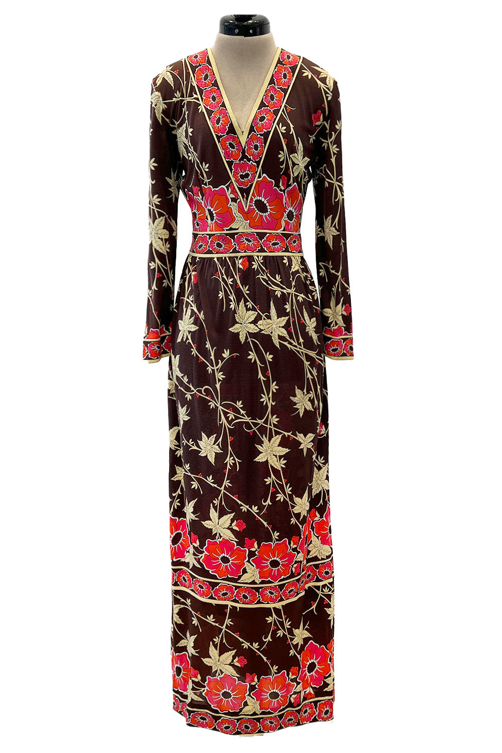 Prettiest 1970s Emilio Pucci Original Pink & Coral Floral Print Brown –  Shrimpton Couture