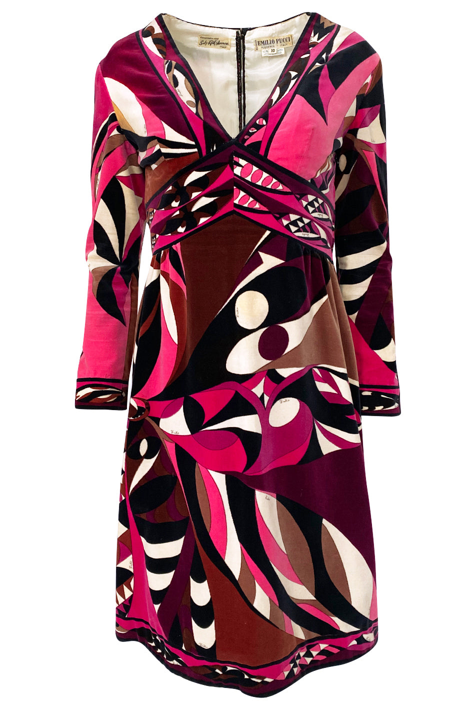 1960s Emilio Pucci Purple & Pink Curved Graphic Print Velvet Dress –  Shrimpton Couture