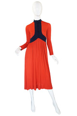 1970s Rodrigues Burnt Orange Jersey Dress
