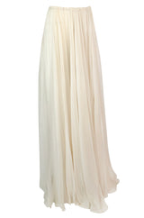 Recent Maria Lucia Hohan Ivory Silk Chiffon Trained Maxi Skirt