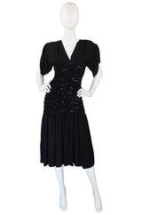 1983 Yves Saint Laurent Crepe & Sequin Dress