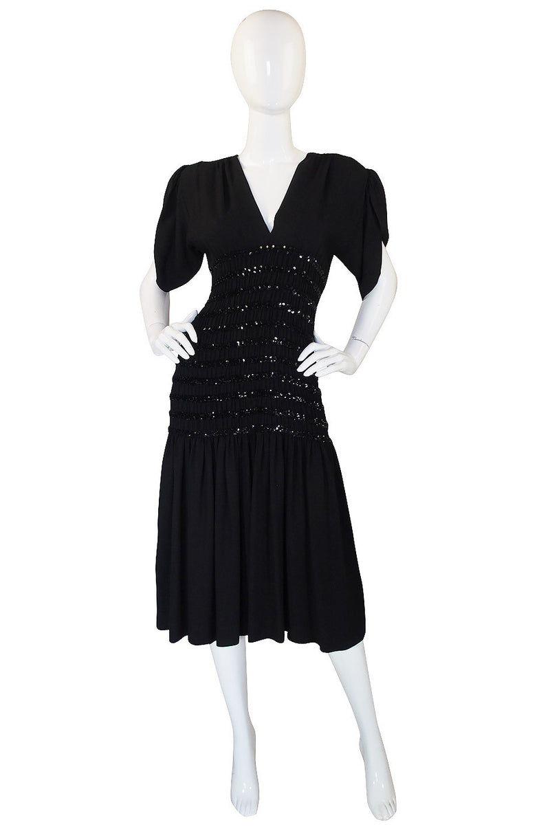 1983 Yves Saint Laurent Crepe & Sequin Dress