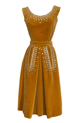 Rare 1950s Jeanne Lanvin - Castillo Demi Couture Beaded Velvet Set