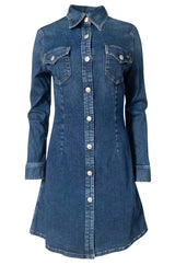 2015 Alexa Chung for AG "The Pixie" Denim Snap Front Mini Dress