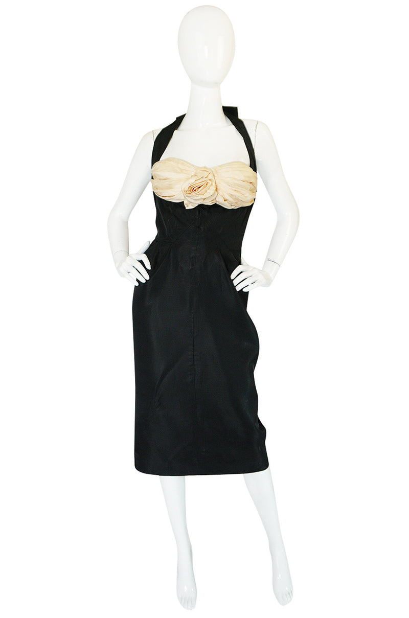 c1947 Pale Blush Pink "Petal" Bust Fitted Silk Dress