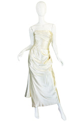 c1959 Maggy Rouff Haute Couture Champagne Silk Gown