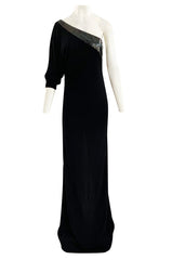 Fall 2009 Gucci by Frida Giannini Black One Shoulder Jersey & Leather Ad Campaign Dress