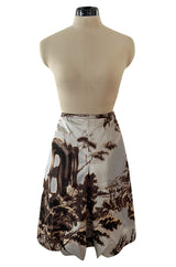 Scenic Print Fall 2004 Prada Runway & Ad Campaign Skirt w Gathered Bottom