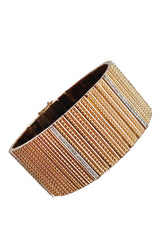 1970s Marvin Schluger Diamond Rose Gold Cuff