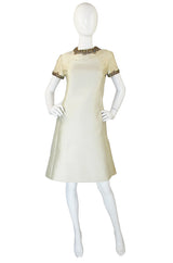 1960s Silk & Bead Malcolm Starr Shift Dress