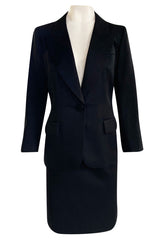 Iconic Fall 1996 Yves Saint Laurent True Haute Couture 'Le Smoking' Black Tuxedo Skirt Suit