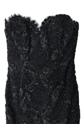1980s Isabelle Allard Paris Strapless Ribbon Lace Dress & Cropped Jacket