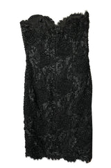 1980s Isabelle Allard Paris Strapless Ribbon Lace Dress & Cropped Jacket