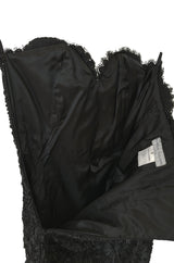 1980s Isabelle Allard Paris Strapless Ribbon Lace Dress & Cropped Jacket