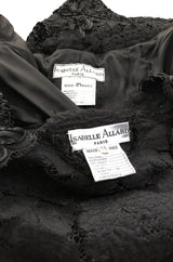 1980s Isabelle Allard Paris Strapless Ribbon Lace Dress & Cropped Jacket