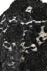 1980s Isabelle Allard Paris Strapless Ribbon Lace Dress & Cropped Jacket