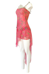 c1995-1997 Gianni Versace Couture Silk Chiffon Butterfly & Crystal Dress