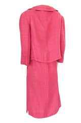 Spring 1961 Christian Dior Demi-Couture Pink Linen & Silk Dress Suit