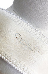 1970s Christian Dior White Belt w Gold Metal Medallions