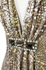 Mid- 2000s Naeem Khan Densely Sequin & Rhinestone Couture Top