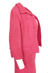 Spring 1961 Christian Dior Demi-Couture Pink Linen & Silk Dress Suit