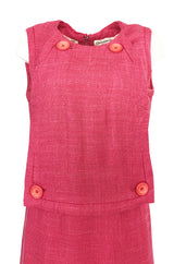 Spring 1961 Christian Dior Demi-Couture Pink Linen & Silk Dress Suit