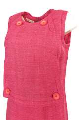 Spring 1961 Christian Dior Demi-Couture Pink Linen & Silk Dress Suit