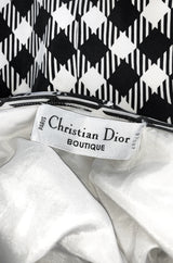1995 Christian Dior by Gianfranco Ferre Runway Graphic B&W Dress