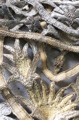 1960s Unlabeled Couture Heavy Metallic Gold & Silver Thread Caftan