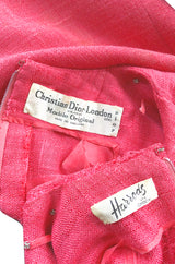 Spring 1961 Christian Dior Demi-Couture Pink Linen & Silk Dress Suit