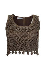 Spring 1994 Christian Dior by Gianfranco Ferre Runway Waxed Cord Top