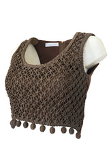 Spring 1994 Christian Dior by Gianfranco Ferre Runway Waxed Cord Top