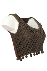 Spring 1994 Christian Dior by Gianfranco Ferre Runway Waxed Cord Top