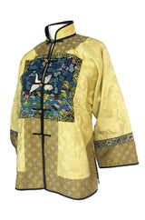 1980s Jenny Lewis Elaborate Embroided Needlepoint Woven Silk Jacket