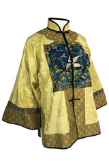 1980s Jenny Lewis Elaborate Embroided Needlepoint Woven Silk Jacket