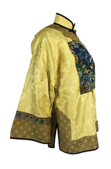 1980s Jenny Lewis Elaborate Embroided Needlepoint Woven Silk Jacket