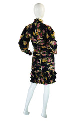 1980s Printed Silk Ungaro Wiggle Dress