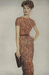 Superb 1957 James Galanos Oversized Floral Print Silk Dress w Matching Jacket