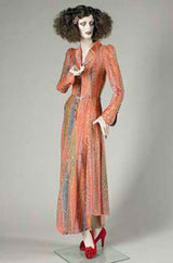 Rare 1973 Bill Gibb Museum Documented Metallic Green Lurex Skirt Top and Jacket Set