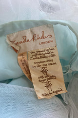 Important 1972 Zandra Rhodes Hand Painted 'Butterfly' Kimono Sleeve Dress w Lily Print & Original Petticoat