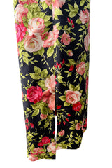 Gorgeous 1950s Fused Chenille Flowers on Silk Dress w Ostrich Feather Trim Jacket