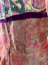 Rare 1968-71 Thea Porter Couture Unlabeled Silk Organza & Brocade Gipsy Dress w Balloon Sleeves